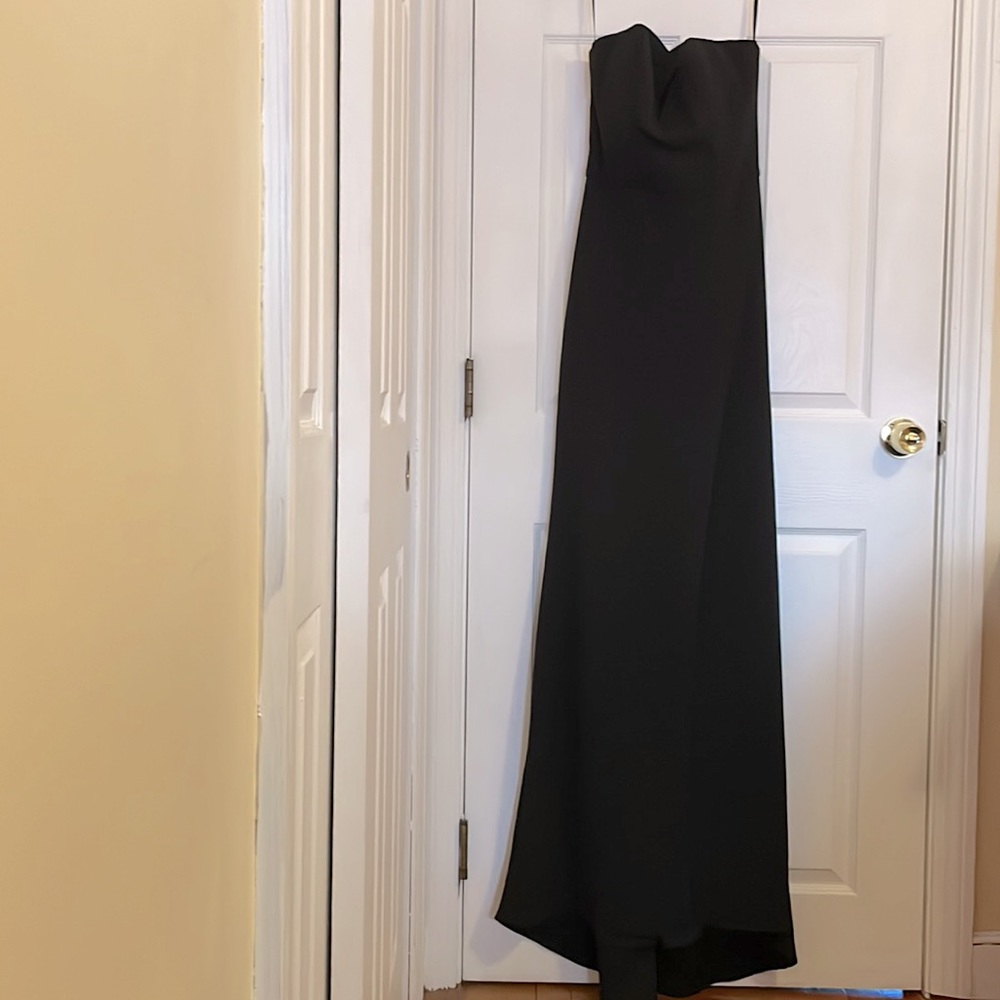 La Femme Strapless Jersey Evening Gown